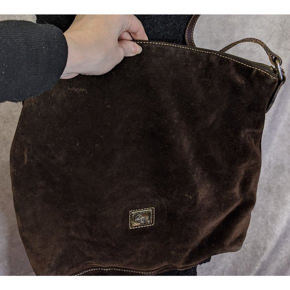 Dooney & Bourke Brown Suede Vintage Leather Crossbody Bag - Picture 7 of 11